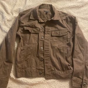 Express Men's Brown Denim Jacket - Size Medium M